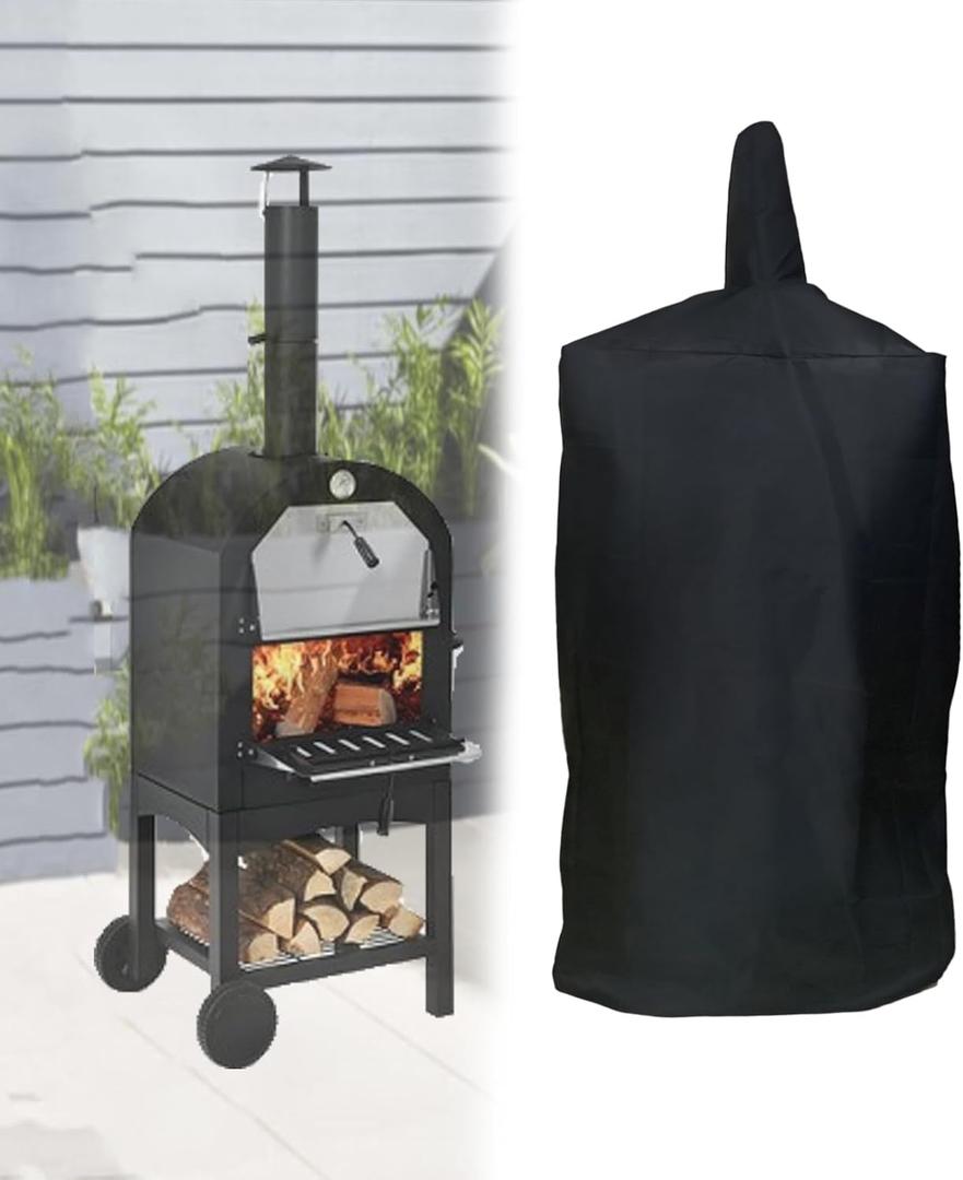 Pizza Oven Cover, Outdoor Waterproof Protective Cover 600D Heavy Duty Oxford Charcoal Fired Bread Oven BBQ Smoker Grill