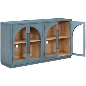 WYMCHMSX Large Storage Sideboard with Glass Doors with Adjustable Shelves 4-Door Arched Cabinet,Kitchen Dining Room Living Room WYMCHMSX Large Storage Sideboard with Glass Doors with Adjustable Shelves 4-Door Arched Cabinet,Kitchen Dining Room Living Room