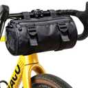 SEAFEW 6L Large Black Bike Handlebar Bag, Waterproof Rain Cover Front Bike Bag for Bicycles, Mountain Road Bike Fram Storage Barrel Bag with Water-resistant Zippers, Cycling Commuter Shoulder Bag