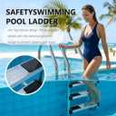 3 Pack 20 Inch Stainless Steel Pool Ladder Steps Replacement Fits for 1.5 Inch Pool Ladder, Non Slip Swimming Pool Ladder Rung with Bolts & Escutcheon & Bumpers for Inground and Above Ground Pools