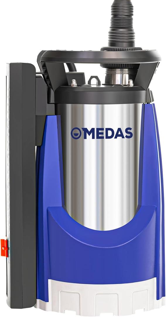 MEDAS Automatic Sump Pump,1HP 3600GPH Submersible Water Pump Portable Utility Pumps with Auto On/Off, Built-in Float for Swimming Pool Pond Hot Tub Rain Barrel Flooded House Basement (1HP Stepless Adjustment)