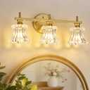 ElilyGiA Gold Bathroom Light Fixture 3-Lights Vintage Vanity Lights