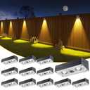 JOFIOS Solar Fence Lights 12 Pack, 50 Lumens Outdoor Fence Solar Lights with 12 Modes RGB Color Glow LED Solar Lights Outdoor Waterproof, Solar Lights for Patio, Backyard, Deck, Fence, Railing.