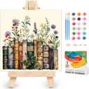 Yezavesu Framed Paint by Numbers Kit for Adults Beginner & Kids Ages 8-12, Book Paint by Numbers Without Easel, DIY Number Painting for Adults Flowers for Home Wall Decor Gift 10x 10 inch (YOP0216)