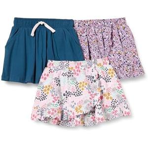 Amazon Essentials Girls and Toddlers' Knit Skorts with Elastic Waist and Built-in Breathable Shorts, Pack of 2, size  (X-Small Slim)