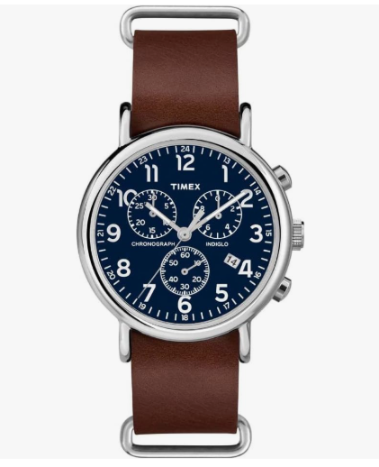 Timex Men's Weekender 40mm Watch Brown/Blue/Silver-Tone
