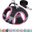 AIITLE Escape-Proof Dog Harness - Extra Soft Jacquard Fabric with Moisture-Wicking Lining, Adjustable Fit for Boston Terrier, Pekingese - Running, Playdates, Outdoor Adventures (Black, L) (L(Chest: 17 - 19"))