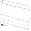 Clear Rectangular 14x20 Inches Acrylic Ottoman Tray Decorative Serving Tray with Cutout Handles Organizer Tray on Coffee Table Countertop Big Breakfast Bed Tray Living Room Appetizer Serving Food