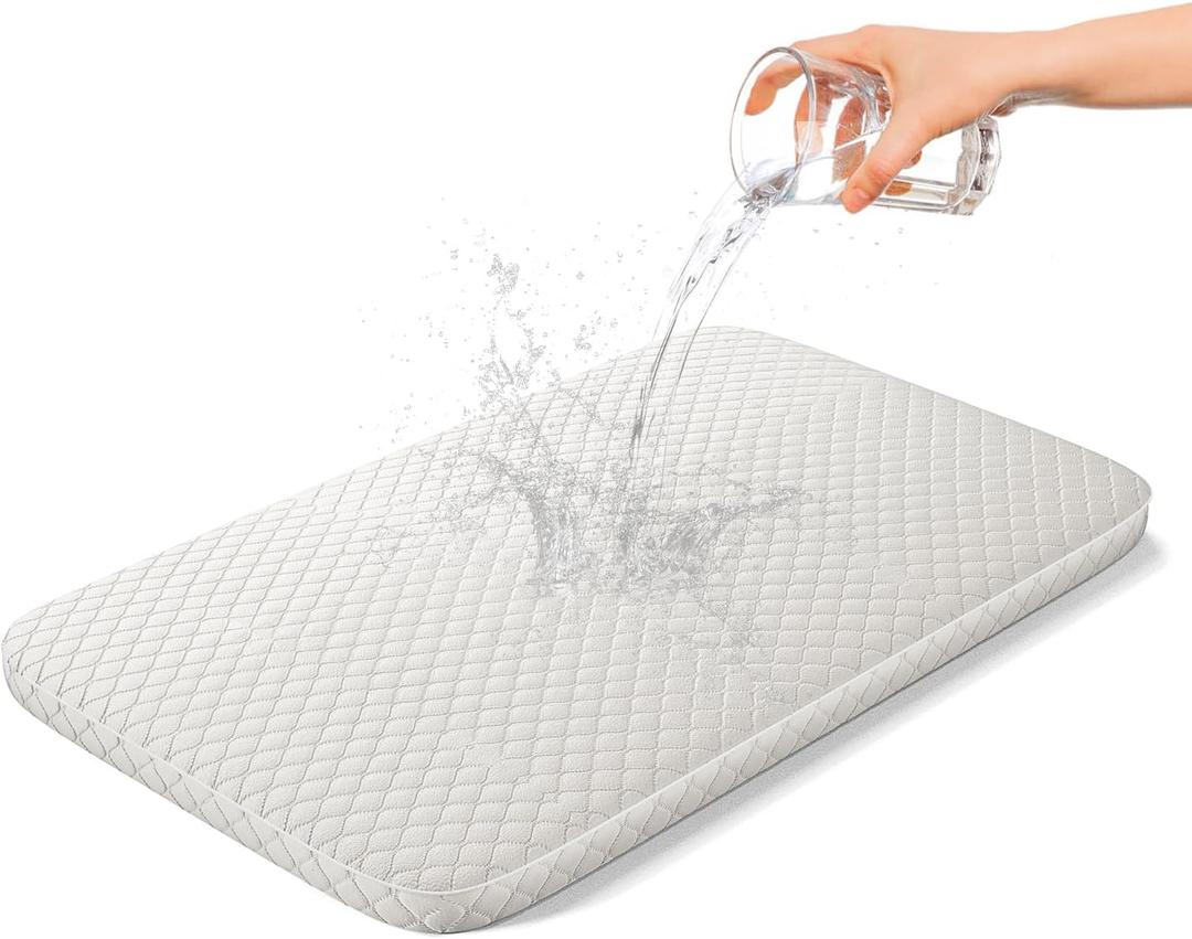 Baby Bassinet Mattress, Breathable, Hypoallergenic, Premium Foam, Non-Toxic, Rectangle Shaped with Removal Waterproof Cover,19" x 33" x 2''