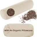 LOFE Buckwheat Pillow - Adjustable Bolster Pillow(17x6) to Provide Firm Support, Neck Roll Pillow for Side and Back Sleepers, Cylinder Pillows with Organic Pillowcase(Tartary Buckwheat Hulls)