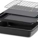 Checkered Chef Toaster Oven Pans - 5 Piece Nonstick Bakeware Set Includes Baking Trays, Rack and Silicone Baking Mats - Best Accessories For Toaster and Convection Ovens