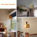3PACK Coastal Dome Rattan Pendant Light Shades, Set of 3 Woven Boho Lampshade for Floor Lamps, Chandelier, Wall Sconces Light Fixture
