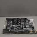 Dog Gate Indoor,18"-45" Adjustable Extra Wide Metal Short Dog Gate to Step Over, 10" Tall Small Pet Gate with 3 Extension Kits, Pressure Mounted for Doorways & Stairs Black