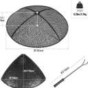REDCAMP 36Inch Fire Pit Spark Screen, Collapsible Fire Pit Screen Round with Handle, Heavy Duty Iron Fire Pit Cover Mesh Round Replacement Firepit Screens Easy Opening for Outdoor Patio Backyard