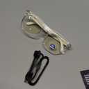 Bluetooth Audio Smart Glasses, Smart Wireless Headphone Sunglasses for Men and Women,Built-in Mic & Speakers,Magnetic Charging (White-Pink)