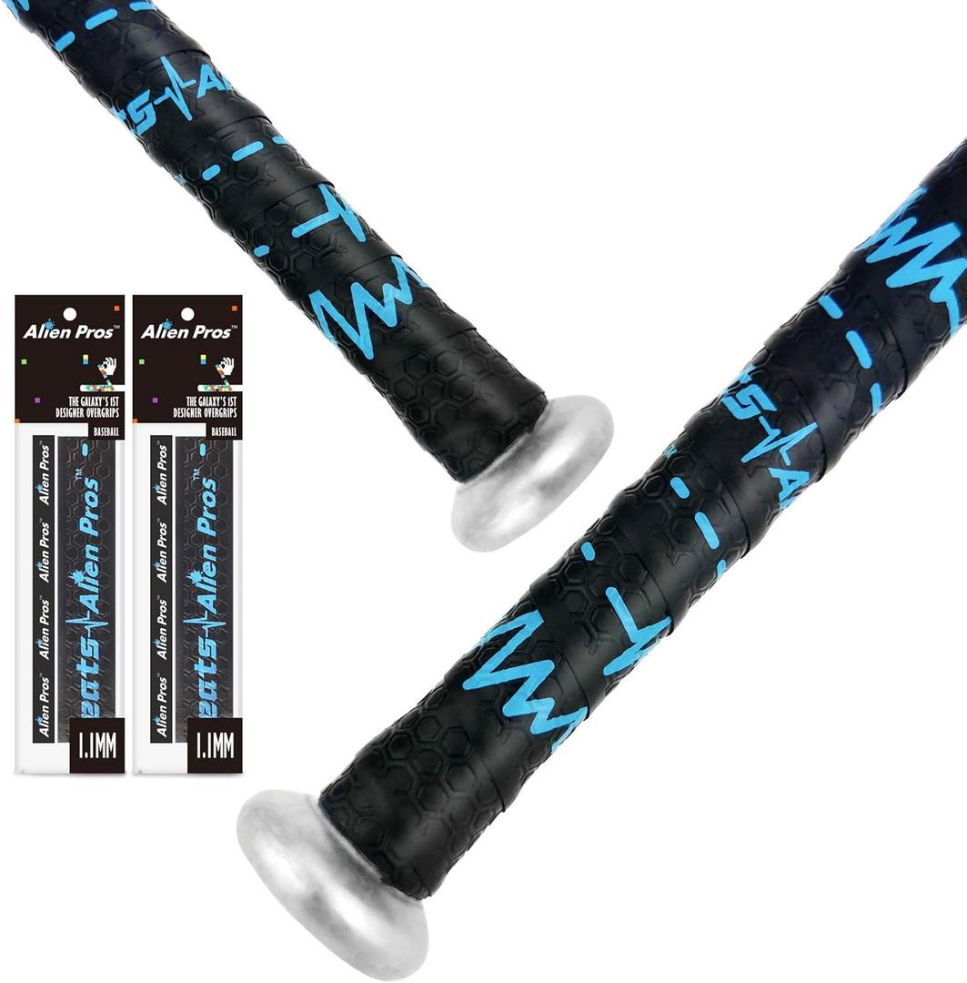 ALIEN PROS Bat Grip Tape for Baseball (2 Grips/4 Grips)  1.1 mm Precut and Pro Feel Bat Tape  Replacement for Old Baseball bat Grip  Wrap Your Bat for an Epic Home Run (2 Grips/4 Grips)