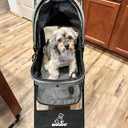 ROODO 4 Wheel Dog Cat Pet Stroller Best Lightweight Foldable Compact Portable Jogger All Terrain Travel Pet Gear Puppy Doggie Bunny Kitty Stroller for up to 30lbs Medium Small Dogs Cats(sage Green)