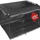 Explore Land Dog Crate Cover for 42 Inches Wire Cage, Heavy-Duty Lattice Pet Kennel Enclosure Compatible with 1 2 3 Doors Standard Metal Cage (Black)