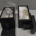 VIANIS Black Exterior Lighting Fixtures Wall Mount for House, 2 Pack Dusk to Dawn Outdoor Porch Light with Integrated 10W LED Light Source Crystal Bubble Glass, Anti-Rust Exterior Wall Sconce Lantern