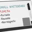 Portable Small White Board,Reusable Dry Erase Board with Stand,Desktop Whiteboard for Office Meeting Bussiness Home 9" x 6" with Marker, Wipe Cloth (Black)