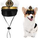 Pet Captains Hat White Sailor Hat for Cats Small Dogs Halloween Cosplay Costume Cap Doggy Navy Outfit Cosplay Apparel