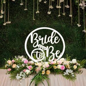 Wooden Bride to Be Circle Sign,Wedding Table Centerpiece Decoration,Wedding Decor Stand,Vow Renewal Table Decorations, Bridal Shower,Engagement, Bachelorette Party Decorations Supplies
