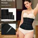 LODAY Segmented Waist Trainer for Women Corset Shapewear Waist Cincher Tummy Control Faja Body Shaper (Black)