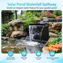 POPOSOAP 70W Solar Pond Waterfall Spillway Kit, 304 Stainless Steel Pondless Waterfall Box with 10FT Corrugated Tubing, 4 Pcs Filter Brushes, 580GPH Solar Powered Water Pump for Garden Ponds