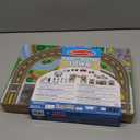 Melissa & Doug 18-Piece Wooden Take-Along Tabletop Town, 4 Rescue Vehicles, Play Pieces, Bridge