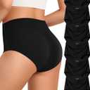 Kalapa Womens Underwear Seamless Full Coverage Breathable Briefs No Show Silky Stretch High Waisted Ladies Panties 6 Pack (XX-Large)