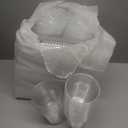 Baderke 50 Pcs Clear Plastic Cups with Strawless Sip Lids Disposable Round Bottom Togo Cups for Coffee Smoothie Cold Beverage Coffee Shops and Party Catering (12 oz)