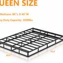 Queen Box Spring 8 Inch, 3000lbs Heavy Duty Box Spring Queen Bed Base Metal Mattress Foundation, Easy Assembly, Noise Free