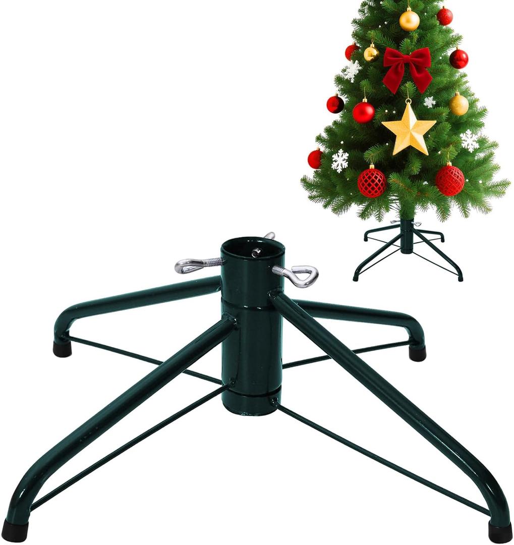 Metal Christmas Tree Stand, 16.5 Inch Folding Xmas Tree Stand Replacement Tree Stand Base for 3 Ft to 6 Ft Christmas Artificial Trees Fake Tree, Green