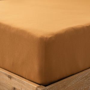PURE ERA Jersey Knit Cotton Fitted Bottom Sheet ONLY (No Flat Sheet or Shams) Deep Pocket Up to 15" to 20" Ultra Soft Comfy Breathable Burnt Orange Queen