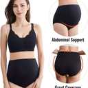Mama Cotton Women’s Over The Bump Maternity Panties High Waist Full Coverage Pregnancy Underwear Adjustable Waistband (Multicolor B 5 Pack, Size-M)