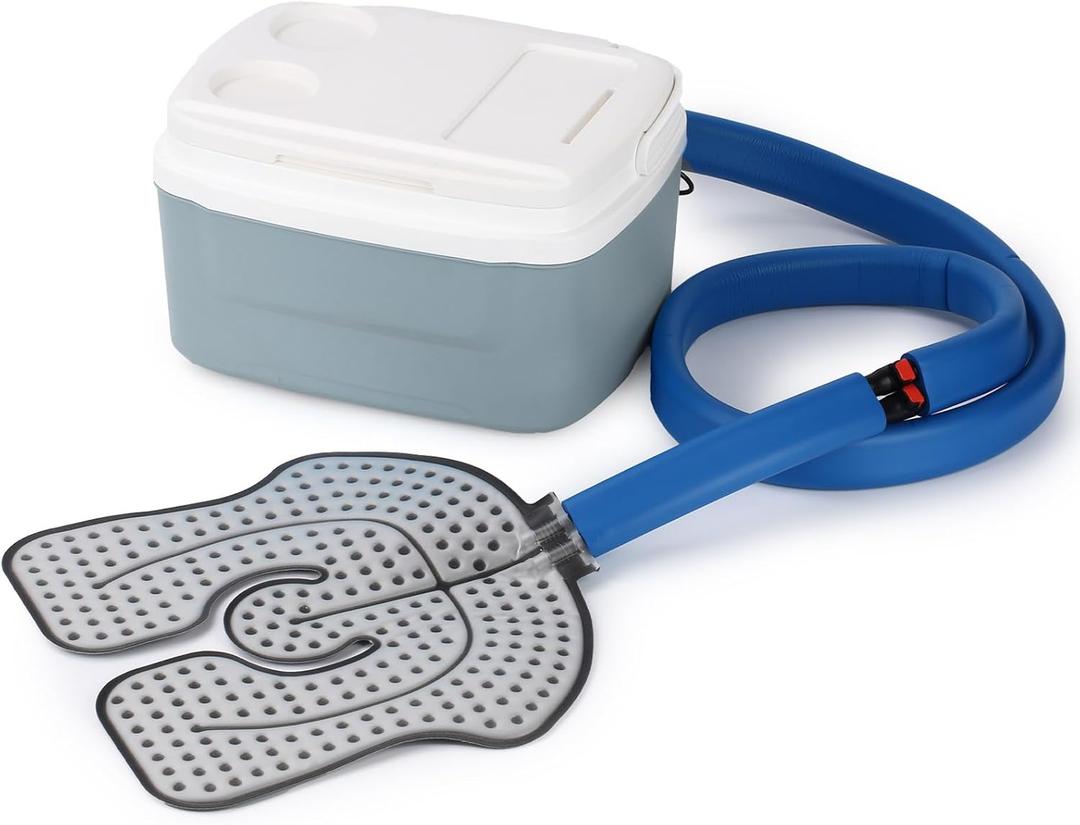 Ice Therapy Machine System for Knee After Surgery, Cold Therapy Machine Knee Replacement Recovery System, Cryotherapy Unit for Sports Injuries, Sprains, Reduce Swelling (Gray)