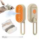 2nd Generation 3-in-1 Cat Steam Brush for Shedding, Pet Hair Removal Comb with Water Tank, Spray Cat Brush for Pet Grooming, Steamy Comb for indoor Haired Cats, Dogs and Rabbits (Khaqi)