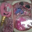 XFBB Doll Suitcase Travel Set, 18 inch Doll Clothes and Accessories - 28 Pcs Travel Pillow, Unicorn Bag, Sunglasses, Camera, Computer, Phone, Passport, Birthday Gift for Age 3 4 5 6 Year Old Girls