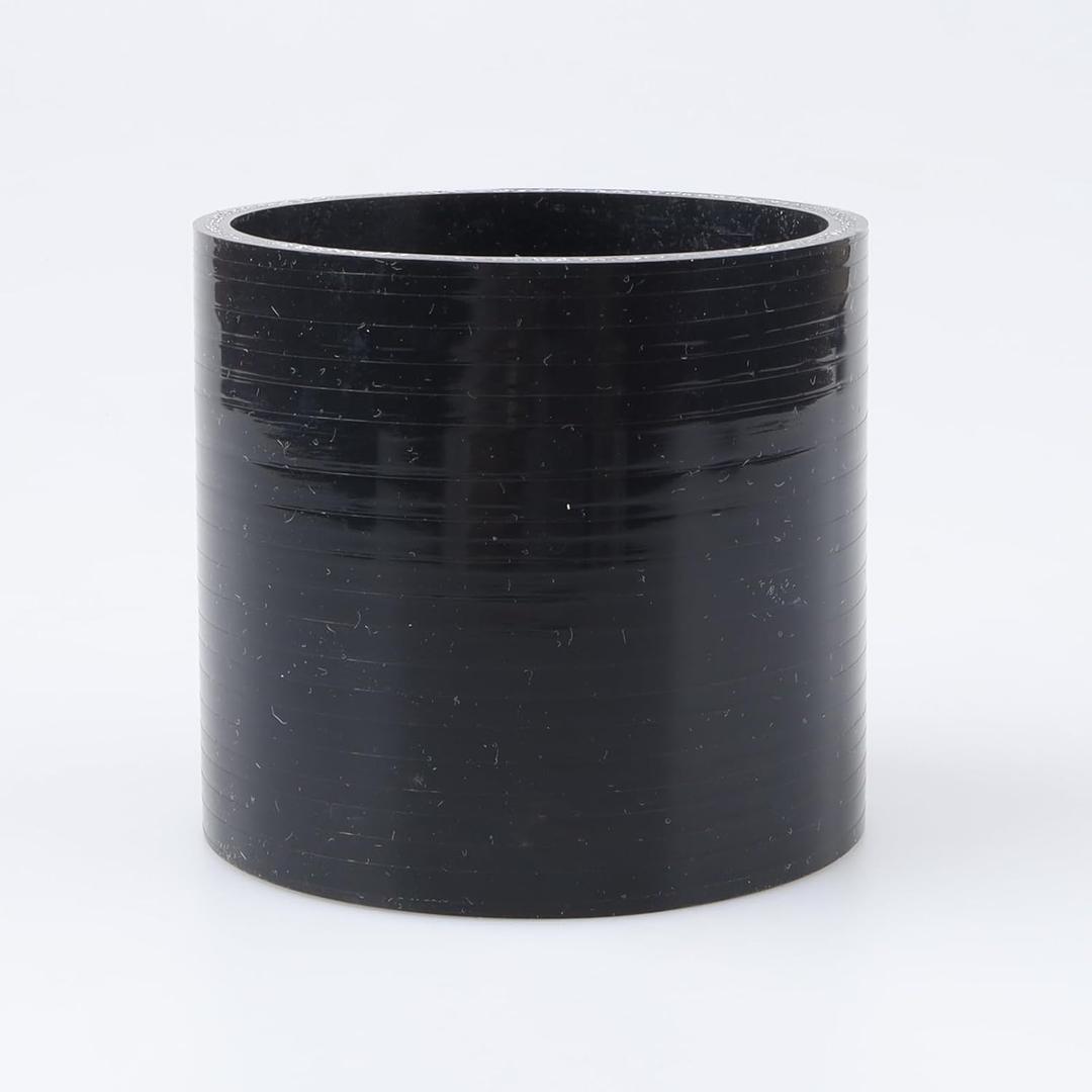 ID 3" (76mm), Straight Coupler, Length 3" (76mm), 3-Ply Reinforced, Universal Automotive Pure Silicone Hose, Black