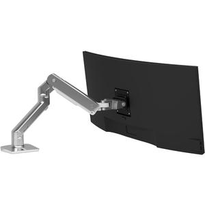 Ergotron  HX Premium Heavy Duty Monitor Arm, Single Monitor VESA Desk Mount  for Flat or Slight Curved Ultrawide Monitors Up to 49 inches, 20 to 42 lbs  Standard Pivot, Polished Aluminum