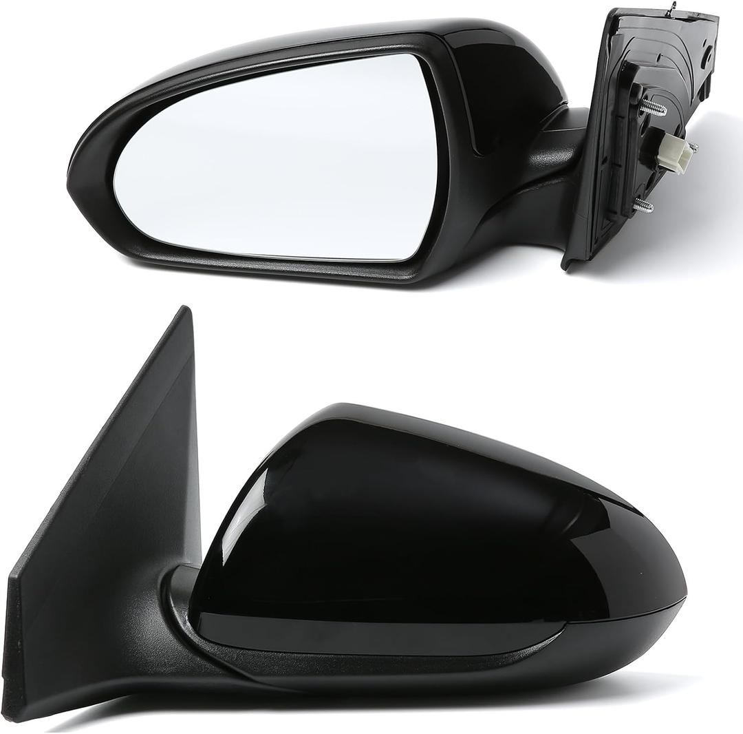 Driver Side Mirror (Left/LH) Compatible with Hyundai Elantra 2017-2020, Power Adjust, Manual-Folding, 3-Pin Connector, Black Housing, Replaces 87610F3050, HY1320224