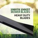 106078 Mower Blades Compatible with Toro Riding Mowers 48" Deck, 106637 Replacement Blade Fit for Toro Wheel Horse 260 300 GT Classic Tractors Z480 ZX480, 3 Pack