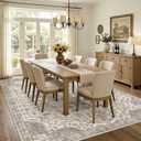 UERMEI 9x12 Area Rug for Living Room Washable Vintage Non Slip Beige Carpet
