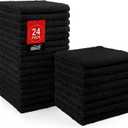 HOMEXCEL Black Washcloths 24 Pack, Highly Absorbent and Soft Microfiber Face Towel, Makeup Remover Towels, Multi-Purpose Wash Cloths for Bathroom, Hotel, Spa, Gym, and Kitchen, 12x12 Inch