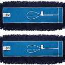 Nine Forty 2-Pack 36-Inch Premium Nylon Dust Mop Replacement Head - Heavy Duty Refill for Industrial, Commercial, and Residential Cleaning - Dry Floor Duster for Hardwood Surfaces - Blue (2-Pack)