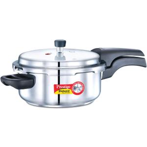PRESTIGE PRDA3 Prestige 3L Alpha Deluxe Induction Base Stainless Steel Pressure Cooker, 3.0-Liter