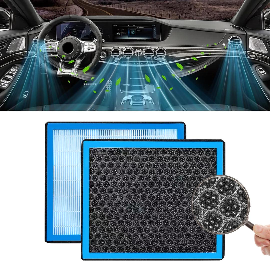 Cabin Air Filter Automotive Replacement CF10285, Activated Carbon Cabin Air Filter for 4Runner Highlander RAV4 Camry Corolla Sequoia Sienna Avalon Matrix Yaris, Air Filters to Adsorb PM2.5 (Blue)