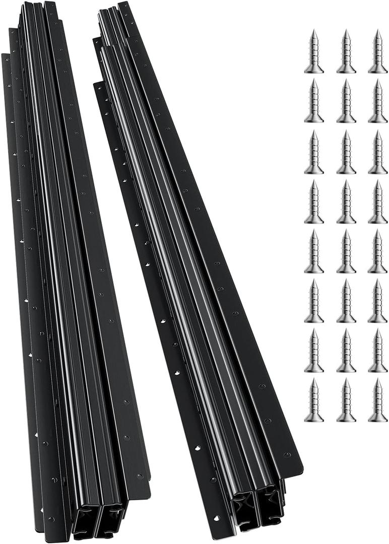 VEVOR Undermount Heavy Duty Drawer Slides, 16 24 32 40 Inch 260 lb Load Capacity Full Extension Ball Bearing Under Stair Cabinet Rails, Bottom Stair Cabinet Glides Track Runners (40inch, Black)