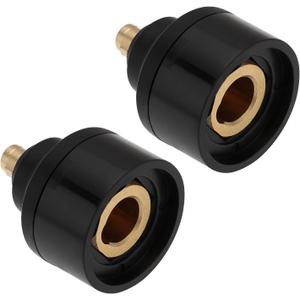 2pcs 10/25 Male to 35/50 Female Brass Adapter Brass Welding Machine Adapter Connector for Welding Machine Plasma Cutting Machine, 905-BIW