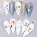 Valentine's Day Nail Art Stickers 3D Self-Adhesive Nail Decals Gold Heart Lip Rose Letter Nail Art Supplies DIY Valentine Design Manicure Nail Decoration Accessories for Women Girls 9 Sheet